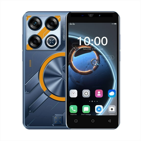 1 Packs 5 Inch Android Smartphone 4800mAh Long Battery Life Quad Core Processor 50MP Camera Dual SIM Unlocked Phone with 16GB Storage for HD Photos Android 14.0 Mobile Device WiFi FM GPS