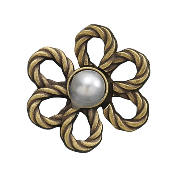 1 Packs 8pcs Adjustable Waist Tightener Buttons for Loose Jeans No Sewing Pants Clips Strong Metal Pearl Flower Design Spring Lock Fit Skirts Shorts DIY Craft Waistband Extender Fashion Accessories