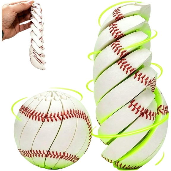 1 Packs Baseball Fidget Ball, 3D Printed Twisty Fidget Egg Stress Relief Desk Fidget, Relieve Anxiety Fidget Ball Sensory Puzzle