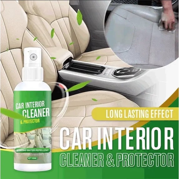 1 Packs Car Interior Cleaner and Protector Spray, 5X Cleaning Power for Leather Seats Dashboard Vinyl, UV Block Formula Prevents Fading Cracking, Streak-Free Quick Detailer for Auto Detailing