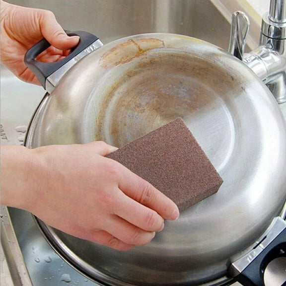 1 Packs Carborundum Sponge Scrubber for Kitchen Cookware Cleaning Heavy Duty Non Scratch Sponge with Alumina Sand for Pots Pans Stove Tiles Bathroom Sink Durable Eco Friendly Scouring Pad