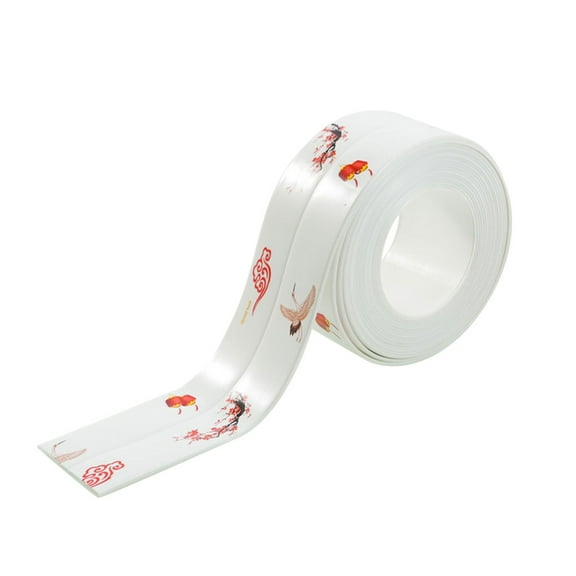 1 Packs Caulk Tape Waterproof Self Adhesive, Bathtub Caulk Strip Sealant Tape Sealing Strip for Kitchen Countertop, Sink, Bathroom, Toilet, Floor Wall Edge Protector(White Marble 10.5Ft X 1.5In)