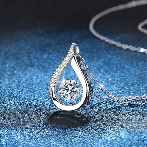 1 Packs Elegant Silver Pendant Necklace for Women 45cm Chain Wedding Party Jewelry Gift Brides Evening Events Dainty Tarnish Resistant Adjustable Clasp Feminine Fashion Accessories