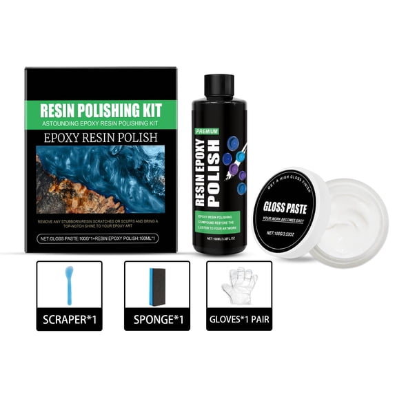 1 Packs Epoxy Resin Polishing Kit for Artwork Restore Shine Remove Scratches Metal Wood Plastic Polish Wax Protect Surface DIY Craft Jewelry Making Supplies