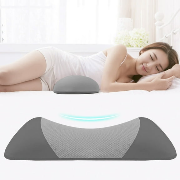 1 Packs Ergonomic Lumbar Support Pillow for Bed Relief Back Pain: Lower Back Pillow for Sleeping - Memory Foam Waist Pillow - Back Wedge Bolster Pillow for Side, Back&Stomach Sleepers - for Car, Sofa