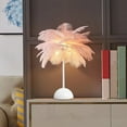thumbnail image 1 of 1 Packs Feather Desk LED Lamp Furry Table Lamp Childrens Room Cute Romantic Girl Lamp for Wedding Room Decoration Bedside Feather Light Bedroom Living Room Wedding Christmas Valentine's Day Decor, 1 of 5