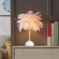 1 Packs Feather Desk LED Lamp Furry Table Lamp Childrens Room Cute Romantic Girl Lamp for Wedding Room Decoration Bedside Feather Light Bedroom Living Room Wedding Christmas Valentine's Day Decor