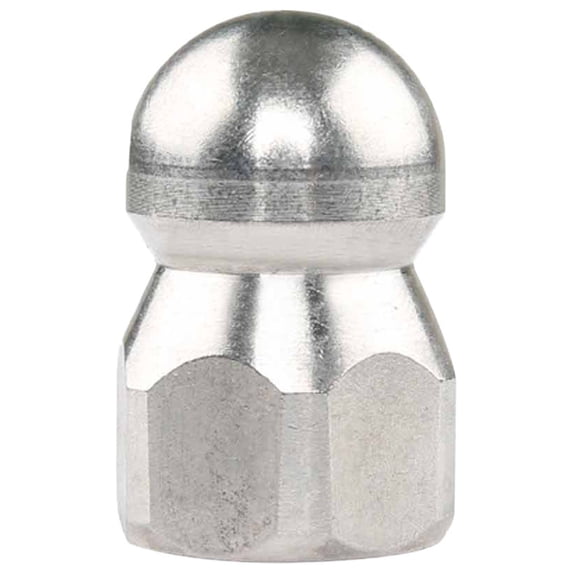 1 Packs High-Pressure Sewer Nozzle 1/4" Stainless Steel 5000PSI for Drain Cleaning - 6 Rear Jets & 1 Front Jet, Unclogs Grease Hair Sand, Hot Water Resistant 310°F