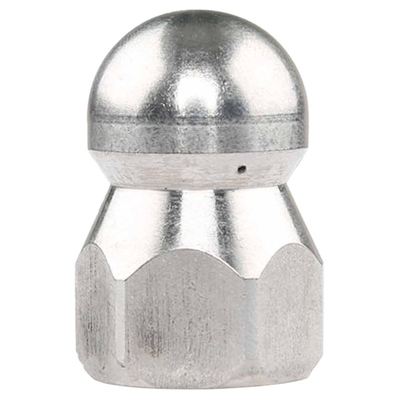 1 Packs High-Pressure Sewer Nozzle 1/4" Stainless Steel 5000PSI for Drain Cleaning - 6 Rear Jets & 1 Front Jet, Unclogs Grease Hair Sand, Hot Water Resistant 310°F