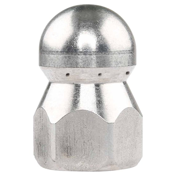 1 Packs High-Pressure Sewer Nozzle 1/4" Stainless Steel 5000PSI for Drain Cleaning - 6 Rear Jets & 1 Front Jet, Unclogs Grease Hair Sand, Hot Water Resistant 310°F