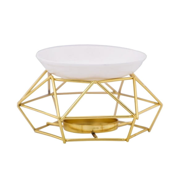 1 Packs Iron Aromatherapy Oil Burner Lamp with Ceramic Tray for Home Decor Yoga Office Relaxation Essential Oil Diffuser Candle Warmer Humidifier Gift Idea