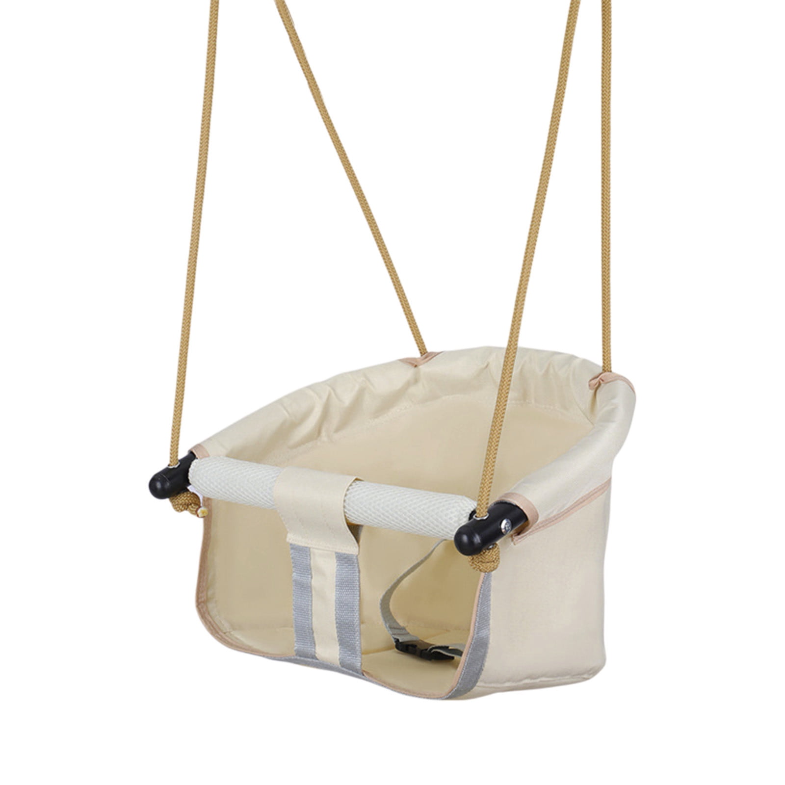 1 Packs Kids Hanging Swing Seat Indoor Outdoor with Safety Buckles D Shaped Canvas Swing Chair for Toddlers Garden Playroom Backyard Durable Comfortable Portable Foldable Swing Set for Family Fun