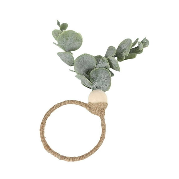 1 Packs Leaf Napkin Rings Set 6pcs Boho Table Decor Spring Easter Wood Bead Napkin Holders for Weddings Christmas Party Farmhouse Dining Decorations