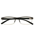 thumbnail image 1 of 1 Packs Mens Rectangle Half Frame Reading Glasses Blue Light Blocking Black Spring Hinge Readers, 1 of 4