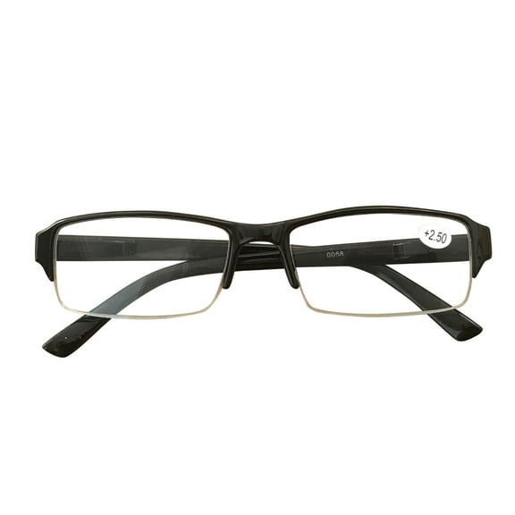 1 Packs Mens Womens Rectangle Half Frame Blue Light Blocking Reading Glasses Spring Hinge Readers +0.75
