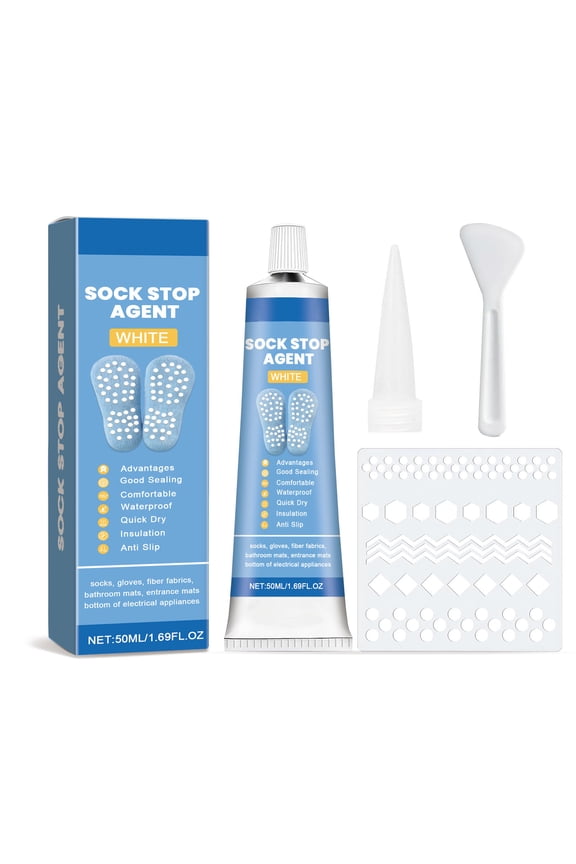 1 Packs Non-Slip Socks Adhesive Grip Pads, Anti-Slip Glue for Stockings & Socks, Invisible Traction Enhancer for Women Men, Home Office Work Daily Wear, Long Lasting Washable Friction Solution