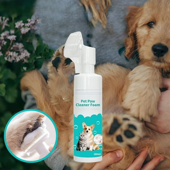 1 Packs Paw Cleaner for Dogs & Cats, No-Rinse Foaming Pet Foot Washer with Built-in Scrubber Brush for Dirty, Muddy Paws – Suitable for Small, Medium & Large Dogs, Puppies, Kittens (5 fl oz)