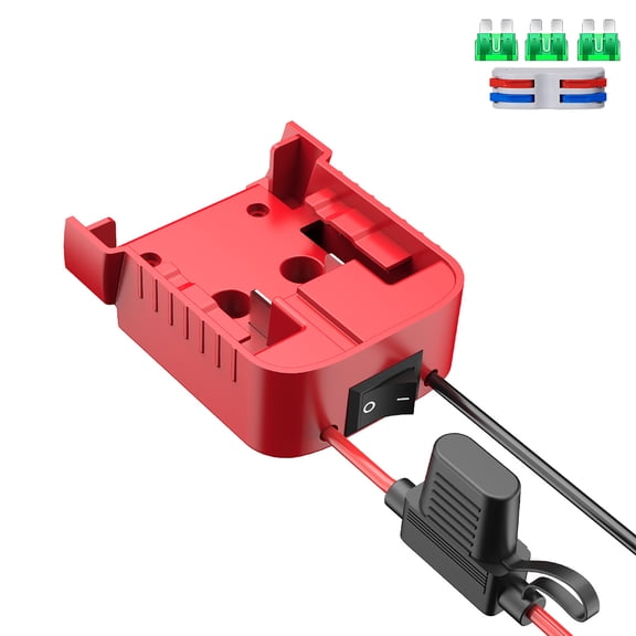 1 Packs Power Wheel Adapter for M18 Battery Adapter 18V Power Wheel Battery Conversion Kit with Switch, Fuse & Wire Terminals, 12AWG Wire, Power Connector for DIY Rc Car Toys and Robotics
