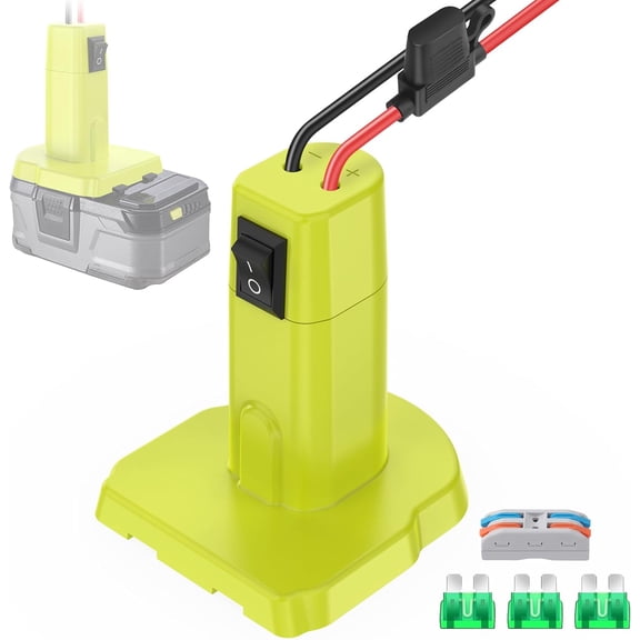 1 Packs Power Wheel Adapter for Ryobi 18V Battery Adapter Power Wheel Battery Conversion Kit with Switch, Fuses & Wire Terminals, 12AWG Wire, Power Connector for DIY RC Car Toys and Robotics