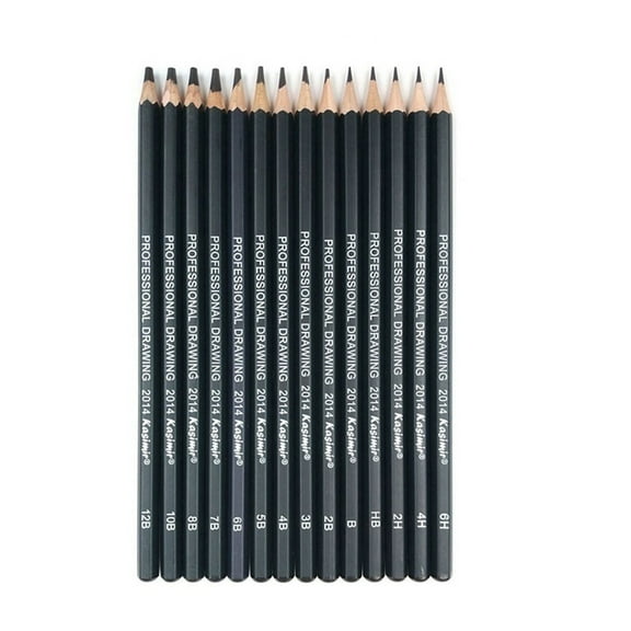 1 Packs Professional Sketching Pencils Set 6H to 12B Art Drawing Pencils for Artists Students Sketching Shading Wooden Graphite Pencils 14PCS