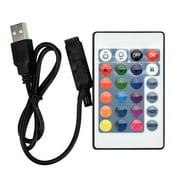 1 Packs RGB LED Strip Lights with 24 Key Remote Controller, Color Changing Light Strips, 12V USB Powered, for Home Decor and Mood Lighting