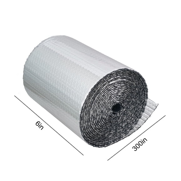1 Packs Reflective Foil Insulation Roll 6x300in Aluminum Pipe Wrap Attic Garage Door HVAC Weatherproofing Thermal Barrier for Home Ducts Walls Vehicle