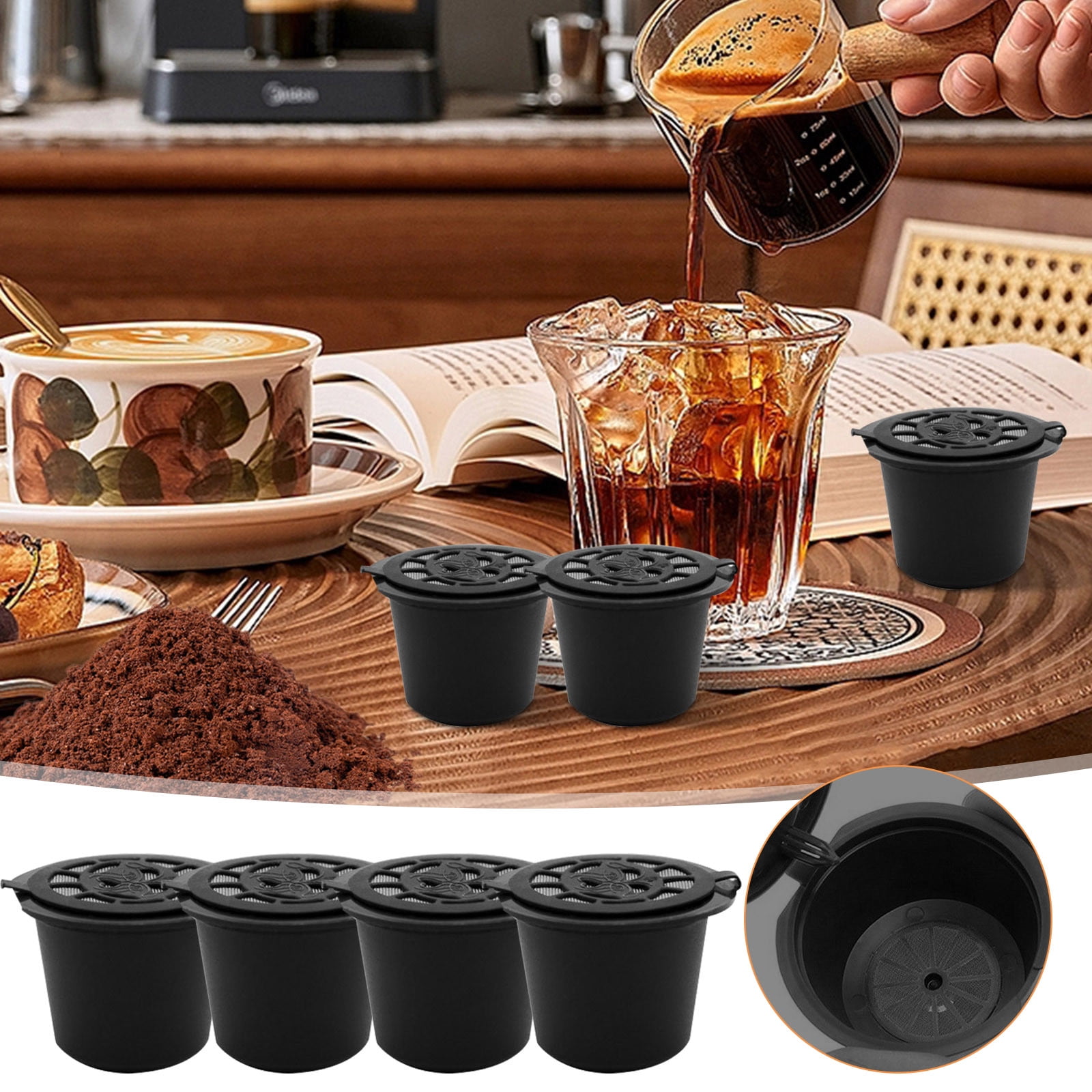 Packs Reusable Coffee Capsules Pack with Spoon Brush Eco