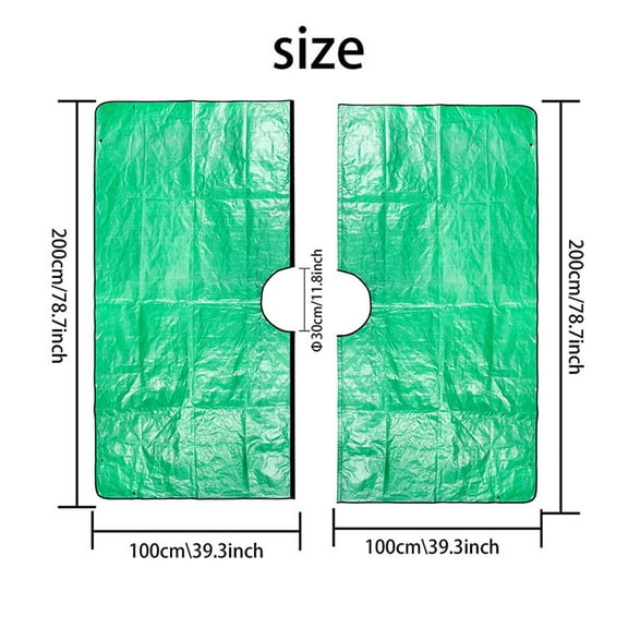 1 Packs Reusable Garden Pruning Tarp with Corner Buckles for Tree Shrub Leaf Trimming Collection, Durable Waterproof Landscape Tarpaulin Mat for Easy Cleanup