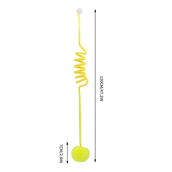 1 Packs Self Playing Cat Toy with Teaser Stick Interactive Hanging Ball Elastic Rope Adjustable Length for Indoor Cats Window Door Cats Tree Exercise Hunting Jumping Climbing Fun Pet Toys