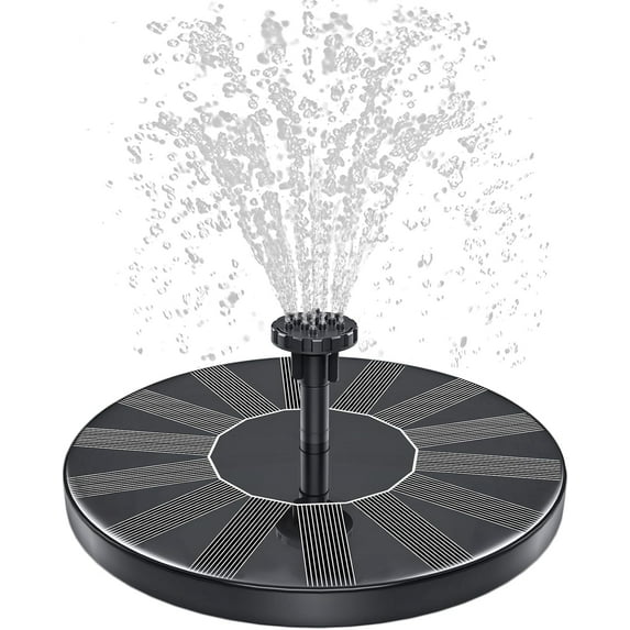 1 Packs Solar Bird Bath Fountain Pump with 6 Nozzle Solar Powered Bird Bath Floating Panel Water for Garden Fish Tank Pool(5.1 Inch)
