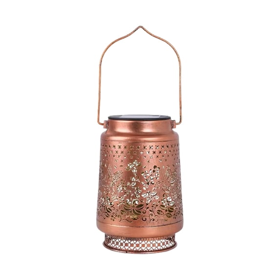 1 Packs Solar Lantern Outdoor Waterproof Hanging LED Lights Metal Decorative Garden Decor for Yard Patio Tabletop with Auto On/Off Weather Resistant Iron Craft