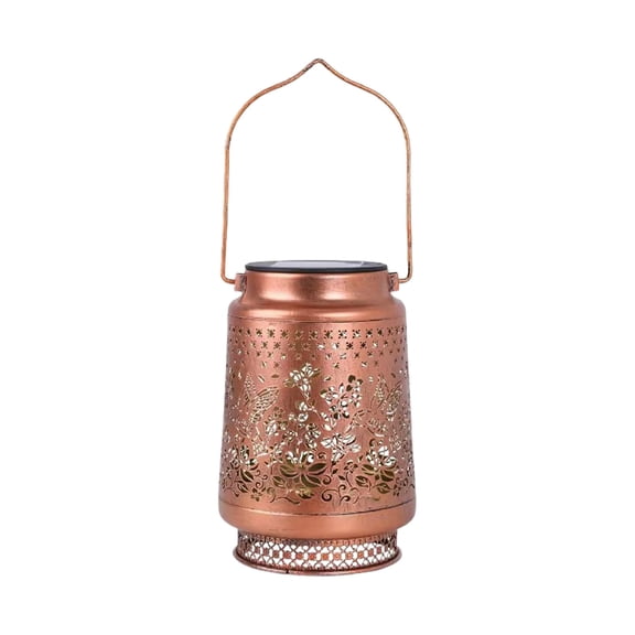 1 Packs Solar Lantern Outdoor Waterproof Hanging LED Lights Metal Decorative Garden Decor for Yard Patio Tabletop with Auto On/Off Weather Resistant Iron Craft