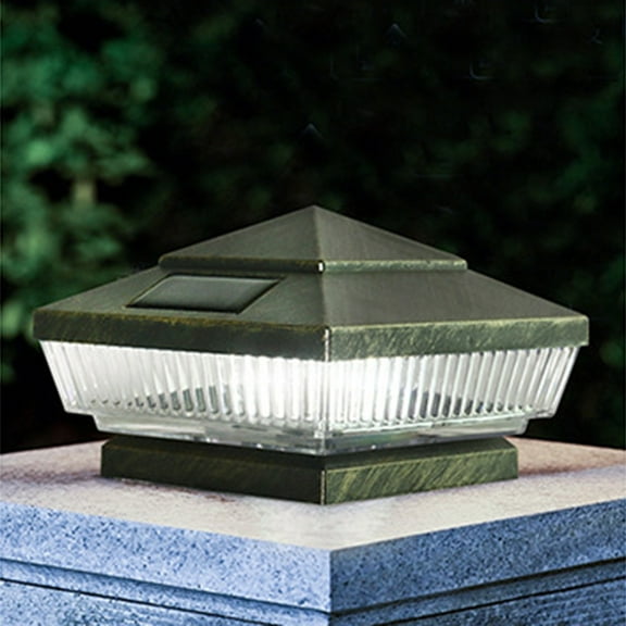 1 Packs Solar Post Cap Lights Outdoor Waterproof Solar Powered Fence Lights for Garden Patio Yard Deck Pathway Warm White LED Landscape Lighting
