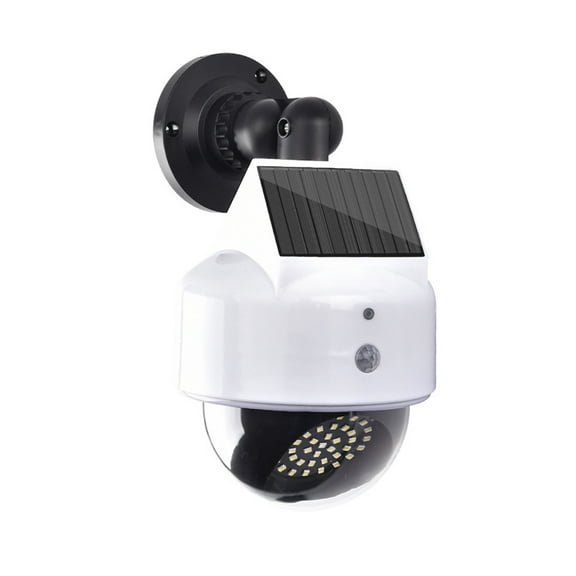 1 Packs Solar Powered Fake Security Camera with Motion Sensor LED Light, Outdoor Waterproof Dummy CCTV for Home Garden Business, Wireless Remote Control