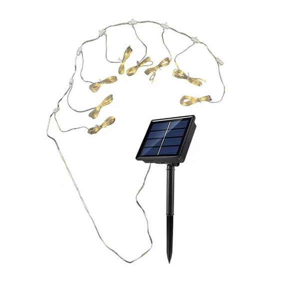 1 Packs Solar Powered LED Umbrella Lights with 104 Warm White LEDs 1m Light Strip for Outdoor Patio Garden Decoration Energy Saving Waterproof String Lights