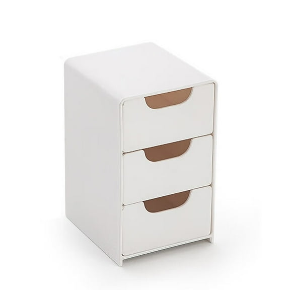 1 Packs Stacking Drawers Organizer with Sliding Drawers for Bedroom Kitchen Bathroom Office Under Sink Storage White Stackable Storage Bins for Pantry Dorm Closet Organization 5.1x3.5x3.1in