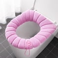 thumbnail image 1 of 1 Packs Toilet Seat Covers, Stretchable Soft Cushion Cover, Non-Slip Warm Bathroom Toilet Seat Pad, Washable Hygienic Protection for Home, Universal Fit for Round and Elongated Seats, Cozy Comfort, 1 of 2