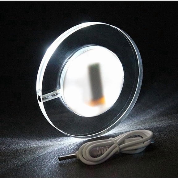 1 Packs USB Rechargeable LED Coaster White Light Up Coasters,LED Sticker Lights,Wine Bottle Lights,Bottle Glorifier Cup Luminous Mat for Drinks