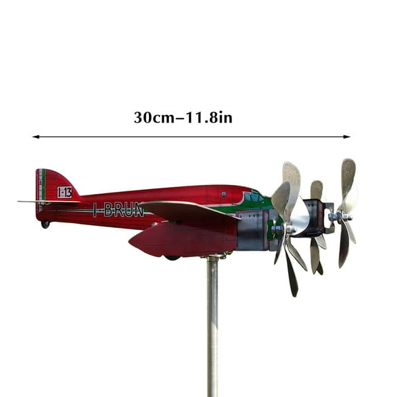 1 Packs Vintage Airplane Weathervane for Garden Outdoor Decor - Rustproof Metal Wind Spinner Gift for Pilots & Aviation Enthusiasts