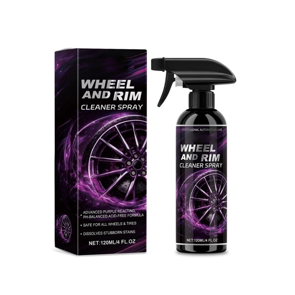 1 Packs Wheel Cleaner Spray for Cars & Trucks, Fast-Acting Brake Dust Remover, Alloy Rim Cleaner, Safe for Chrome Aluminum Wheels, Effective Hub Cleaning Detergent, Vehicle Wheel Care Solution