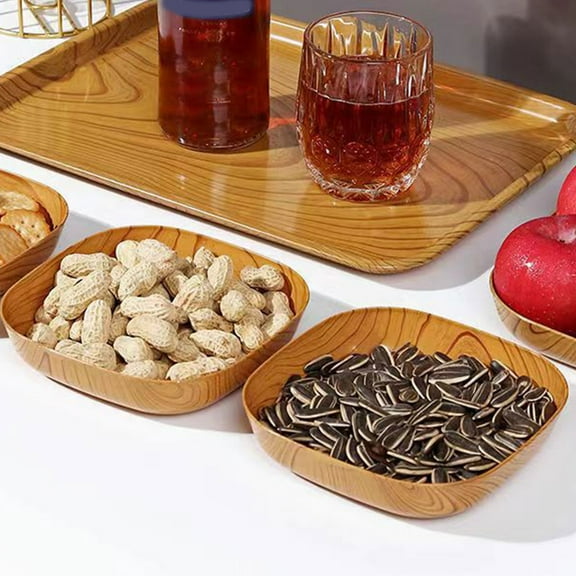 1 Packs Wooden Serving Trays Long Party Boards Acacia Wood Platters Serving Cheese Board Rectangular Appetizer Snack Plates Rectangle Kitchen Dinner Platter for Food Dish Cake Dessert Tray