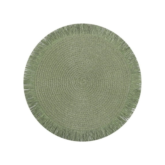 1 Packs Woven Table Mat Round Heat Resistant Placemats Waterproof Oil Proof Kitchen Dining Table Decor for Home Restaurant Coffee Shop 38cm