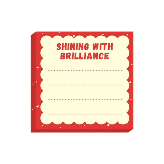 1-Pad 3.15x3.15" Cute Sticky Notes, Aesthetic Apple Fruit Self-Stick Memo Pad, 50 Sheets Decorative Notepad for Student Note Taking