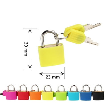 Under $1, Padlock Latchmini Steel Padlock with 2 Keys, Lightweight Travel Lock for Luggage & Storage (30X23Mm), , Padlock for Locker by Goohae, Multi-Color