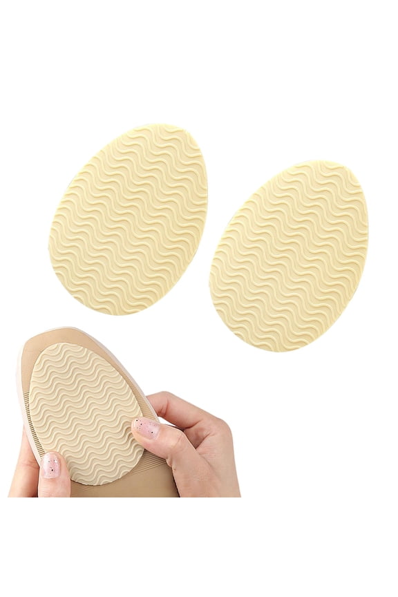 1 Pads, Non Skid Noise Reduction Self Adhesive Rubber Sole Protectors Shoe Grips for Shoe Bottom Man Women , Round Head Apricot