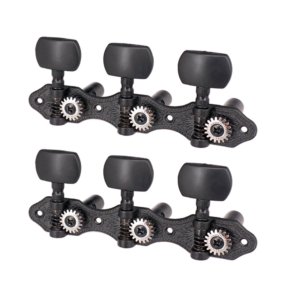 Carevas 1 Pair 1:18 Black Classical Guitar Tuners Machine Heads Tuning Pegs for Classical Guitar or Flamenco Guitar