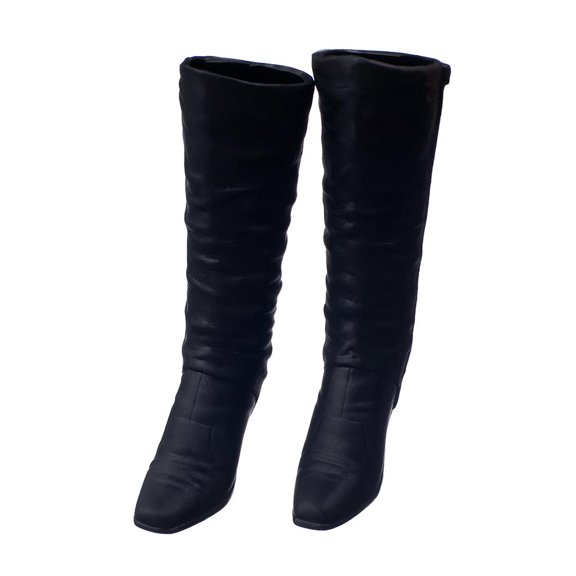 1 Pair 1/6 Scale Black Women High Shoes for 12 inch Female Action Figure Body, Made of Rubber G