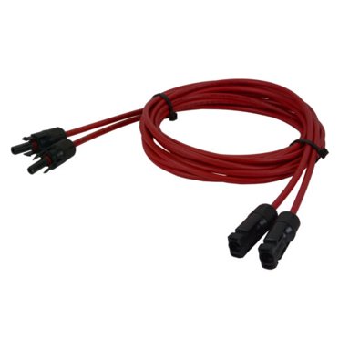 1 Pair 50 Ft Solar Panel Extension Connector – 12 AWG PV Cable Wire – Red – TEMCo CPV160