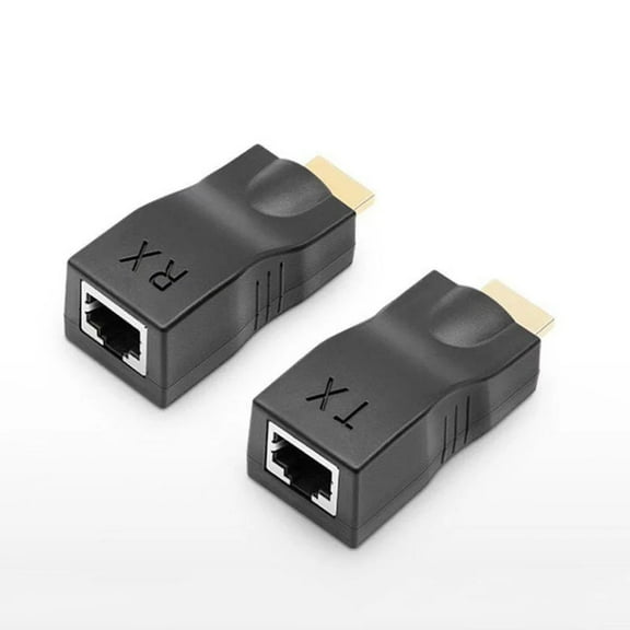 1 Pair 1080P 3D HDMI-compatible Extender 4k to RJ45 Extension LAN Network CAT5e / 6 LAN Ethernet Cable For TV Project (Black)