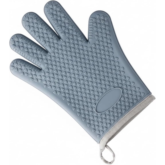 1 Pair 11 Inch Silicone Oven Gloves, Anti-Slip Heat Resistant